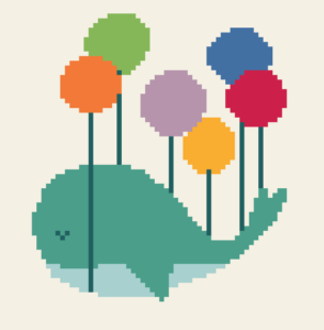 Tableau personnalisable « Baleine aux ballons »